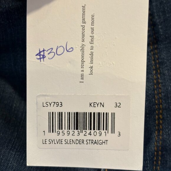 FRAME Le Silvie Slender Straight Women's Denim Size 32- New with Tags - Picture 4 of 7